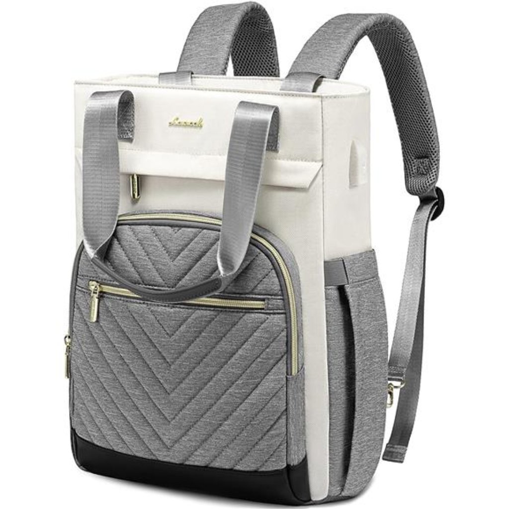 15.6 Inch Work Laptop Bag Teacher Nurse Backpack Beige&Gray&Black